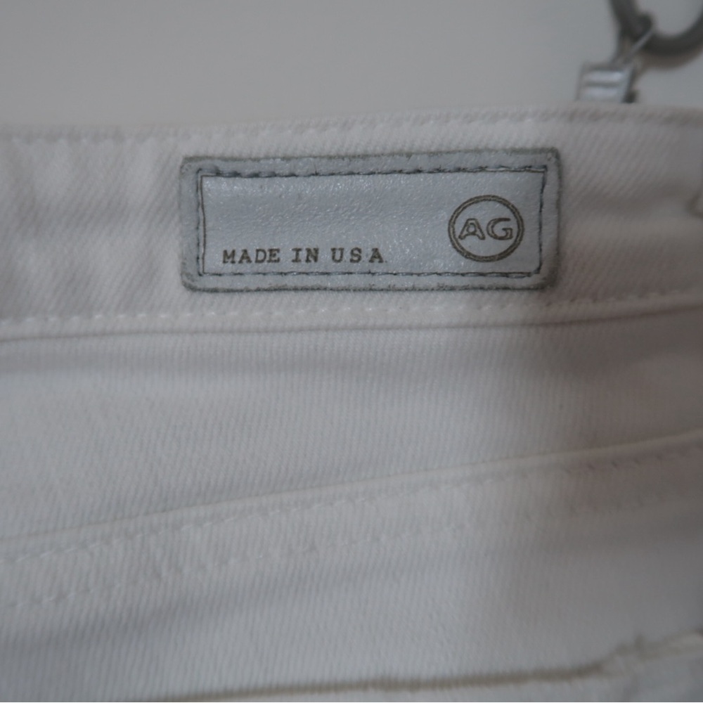 AG The Stevie Ankle Slim Straight Distressed White Jeans 26R - Picture 5 of 8
